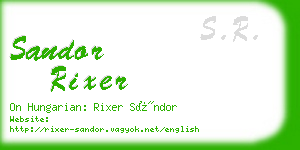 sandor rixer business card